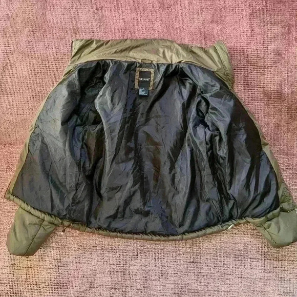 Me Jane Solid Puffer Jacket Size M Khaki Green - Picture 4 of 6